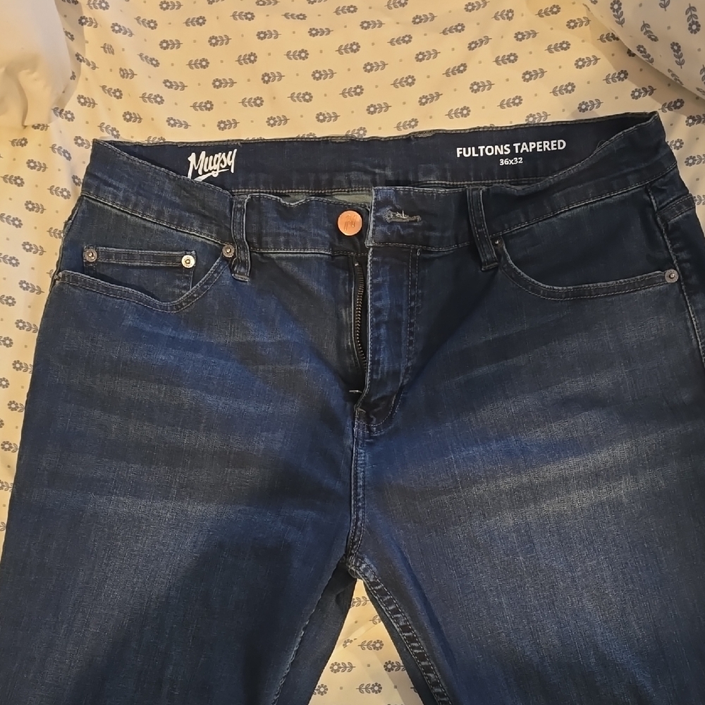 Mugsy Men's Straight Jeans - Dark Blue